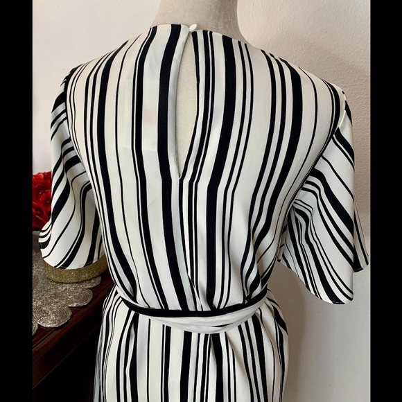 H&M Striped Shift Dress with Waist Tie Size 4 - Picture 4 of 4